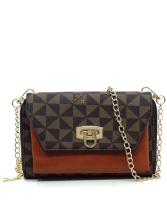 Monogram Zip Around Crossbody Clutch Wallet PM2745 COFFEE/TAN
